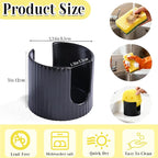 Ceramic Sponge Holder for Kitchen Sink - Dishwasher Safe Porcelain Dish Sponge Caddy Minimalist Vertical Stripes, Scrub Daddy Holder for Countertop, Bathroom, Kitchen Sink Organizer, Black