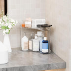 Yieach 2 Tier Corner Bathroom Counter Organizer,Clear Sink Shelf,Bathroom Corner Organizer and Storage for Restroom,Vanity Countertop,Two Tier Small Sink Organizers & Rack for Makeup,Beauty Product