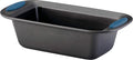 Rachael Ray Yum-o! Bakeware Oven Lovin' Nonstick Loaf Pan, 9-Inch by 5-Inch Steel Pan, Gray with Marine Blue Handles (Pack of 6)