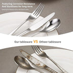20-Piece Silverware Set for 4, Cutlery Set Premium 18/0 Stainless Steel Flatware Set, Heavy-Duty Durable Construction, Mirror-Polished Finish, Dishwasher Safe