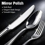 Silverware Set 20-Piece, Stainless Steel Flatware Cutlery Set for 4, Mirror Polished, Dishwasher Safe, Tableware Set for Home, Kitchen, Wedding, Party
