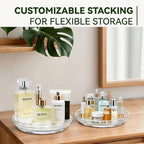 2 Pack Lazy Susan Turntable Organizer for Cabinet, 9.25'' Rotating Spice Rack Organization for Kitchen, Pantry, Bathroom, Vanity, Countertop, Medicine Storage, Seasoning Spice Organizer