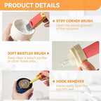 3 in 1 Cup Lid Gap Cleaning Brush Set, Multifunctional Bottle Clean-ing Brush, Cup Lid Gap Cleaner, Home Kitchen Crevice Cleaning Brush Tools (Green)