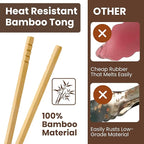 Wooden Toaster Tongs 2 PCs | Bamboo Kitchen Utensils For Cooking & Holding Toast Bacon Muffin Fruits, Pickles, Cheese Bagel Bread Ultra Grip | 9 Inch Long Natural Toxic Free