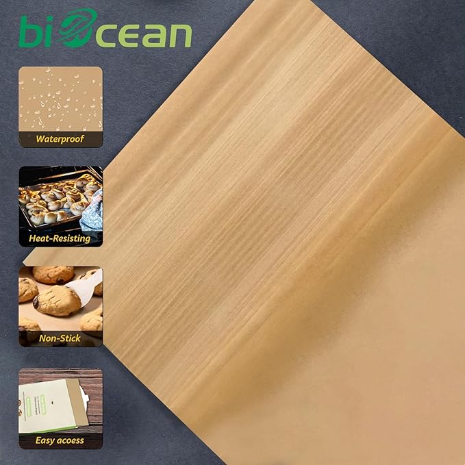 200Pcs 9x13In Unbleached Parchment Paper Sheets Precut Heavy Duty Flat Kitchen Baking Supplies Paper Non-Stick,Non-Toxic Cooking Paper for Air Fryer, Steaming, Oven Make Cup Cake Bread Cookie