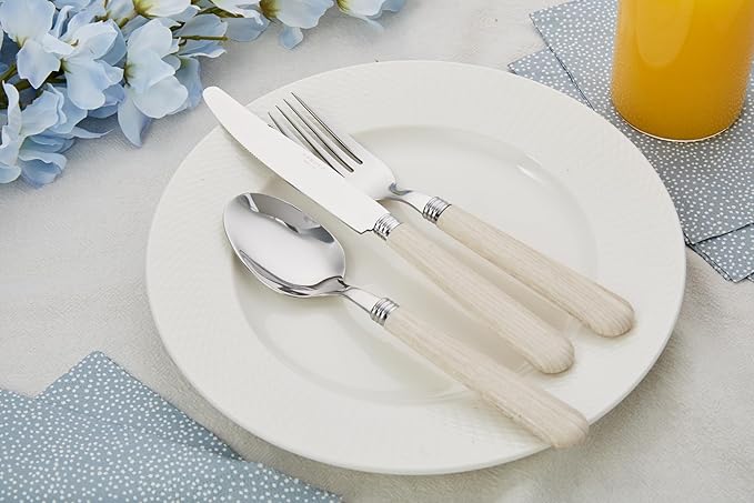 ANNOVA Silverware Set Stainless Steel Colorful Tableware Kitchen Flatware Set Utensils, Includes Dinner Knives, Forks, Spoons, Salad Forks & Dessert Spoons (Wood, 20 Pieces)