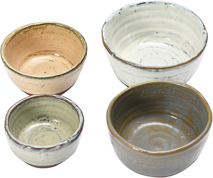 Stoneware Bowls with Reactive Glaze Finish, Set of 4