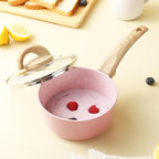 Non Stick Pots and Pans Set, Healthy Ceramic Cookware Set, 12pcs Kitchen Cooking Pots and Frying Sauce Saute Pans Set, PFAS-Free with Kitchen Utensils and Lid, Pink