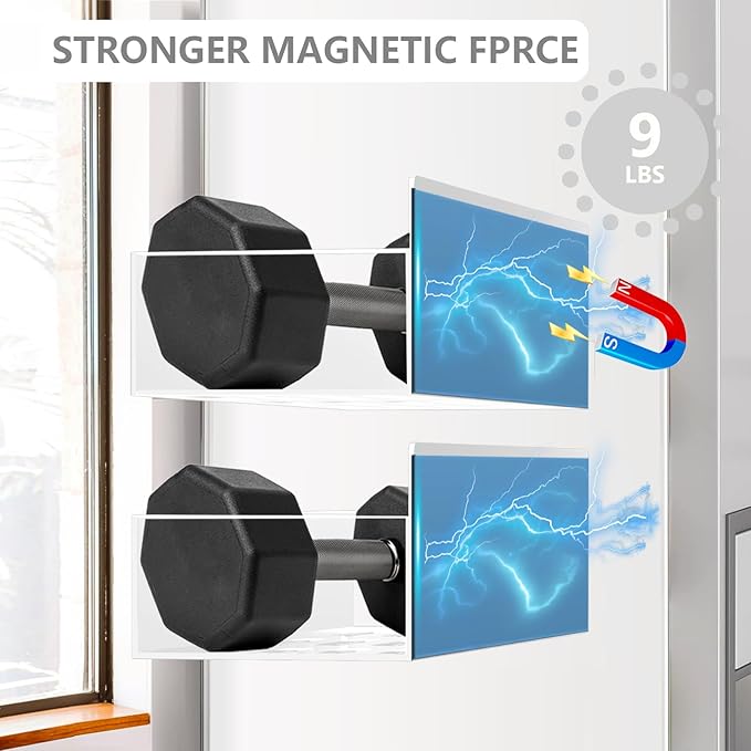 Magnetic Spice Rack Organizer for Fridge Seasoning Organizer for Kitchen storage with Screw Magnetic Shelf with Hook for Refrigerator and Oven (6pack-White)