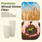 Homienly Wheat Straw Cups 12oz Unbreakable & Easy to Clean Cups Reusable Outdoor Drinking Cups for Travel,Camping,Picnic, Refrigerator and Dishwasher Safe Stackable Water Tumblers- White