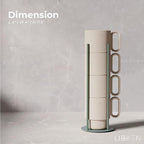 LIBKEN Stackable Coffee Mug Set with Green Stand Rack 4x8oz Ceramic Mugs with Unique Sprinkled Optics - Powder Coated Metal Rack for Space Saving Storage - Dishwasher-Safe - Microwave & Oven Use