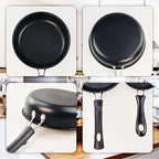 Flylin 2 PCS Skillet Set, Portable Mini Frying Pan with Marble Coating Non-Stick and Heat Resistant Handle, Skillet Deeper Skillet Pan for home Frying Saute Cooking Pizza Omelette Steak (12cm+16cm)