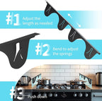 Stainless Steel Stove Gap Cover (2 Pack, Black), Stove Gap Filler for Kitchen, Range Trim Kit, Heat Resistant with Easy Clean, Adjustable Length 13.8” to 27.5”