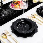 COLOSUS Black Plastic Party Bowls (60 Pack) 12 Oz Disposable Soup/Salad Bowl, Fancy Shatterproof Dinnerware for Catering, Holidays, Weddings, and Everyday Use