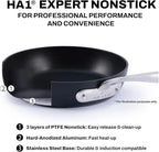 All-Clad HA1 Expert Hard Anodized NonstickFrying Pans Skillets Set with Lids (8", 10" & 12") Dishwasher-Safe, Oven-Safe Up to 500°F Compatible with All Stovetops (Gas, Electric & Induction) - Black