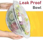 EcoDispose Clear Plastic Serving Salad Bowl Sets, 160 Oz 16PCS in 4 SETS - Round Large Disposable Bowls