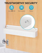 Nieifi Spice Rack Wall Mount, Spice Organizer for Spice Jars, Screw or Adhesive Hanging Organizer for Kitchen Cabinet or Pantry Door, 4 Pack, White, ABS Plastic