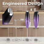 Zulay Kitchen Patented Tornado Triple Whisk Milk Frother with 4 Duracell Batteries – Handheld Foam Maker for Coffee, Lattes, Matcha & Hot Chocolate – Rich, Creamy Froth in Seconds