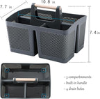 rejomiik Portable Shower Caddy Basket Plastic Cleaning Caddy Organizer Storage Tote with Handle for Bathroom, College, Dorm Room Essentials, Grey