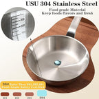 304 Stainless Steel Small Pan, 5.1-Inch Mini Egg Pan, Sauce Pan Mini Skillet for Egg Frying Pan, Butter Warmer Small Pot Cooking with 11" Scraper,Green