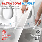 FORASTO 2 in 1 Toilet Brush and Plunger Set, Toilet Bowl Brush Plunger Set,Extended Handle Plunger,Bathroom Cleaning Tools,Toilet Brush Plunger Combo,Cleaning Brush（Pearl White，20.8inch）
