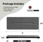 2 Pack Diatomite Stone Sink Tray, Water Absorbing Mat for Kitchen & Bathroom Counter, Quick Dry Soap Dish Makeup Vanity Caddy,Sponge Holder Organizer, Dark Gray - 2pcs of 9"x 3.5"