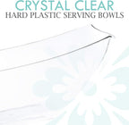 PLASTICPRO Disposable 128 ounce Square Serving Bowls, Party Snack or Salad Bowl, Extra Large Plastic Crystal Clear Pack of 4