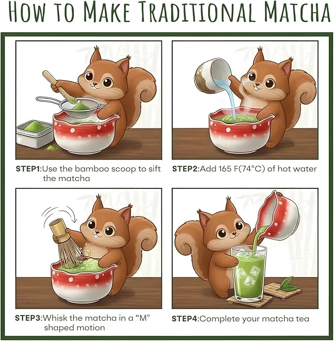 Cute Matcha Set With Mushroom Design Bowl And Whisk Holder, Unique Japanese Matcha Kit Gifts For Women Girls Friends Tea Lovers, Red