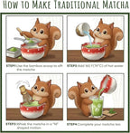 Cute Matcha Set With Mushroom Design Bowl And Whisk Holder, Unique Japanese Matcha Kit Gifts For Women Girls Friends Tea Lovers, Red