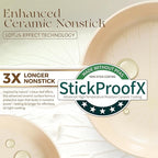 PRICUSIS Nonstick Ceramic Frying Pan with Lid, 8/10 Inch Skillet with Stay Cool Handle, Fully Coated, 100% Dishwasher Safe, Oven Safe, PTFE PFAS & PFOA Free (8 Inch, Coconut White