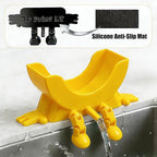 Cute Hanging Sponge Holder with Drainage,3D Printed Kitchen Funny Sponge Stand for Sink,with non-slip pads,Suitable for Scrub Daddy Holder,Keeps Your Sponge Dry Smiling (Yellow)