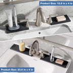 DK177 Faucet Mat for Kitchen Sink - Water Absorbing Stone Tray for Sink, Diatomite Fast-Drying Faucet Mat, Faucet Splash Guard for Bathroom Counter (Dark Gray, 30" x 4")