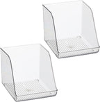 iDesign Plastic Water Bottle Organizer for Fridge, Clear Bottle Holder for Kitchen and Pantry, 2-Pack