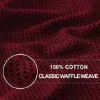 Homaxy 100% Cotton Waffle Weave Kitchen Dish Towels, Ultra Soft Absorbent Quick Drying Cleaning Towel, 13 x 28 Inches, 12-Pack, Burgundy