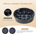 Havniva Ceramic 0.9 Cup Dog Bowl Slow Feeder, 6.1inch Slow Dog Food Bowl for Small Dog and Cat, Stop Bloat, Preventing Choking(Single Bowl, Starry Sky)