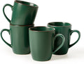 famiware Venus Coffee Mugs for 4, 12 oz Mug Set, Dringking Cup with Handle for Coffee, Tea, Cocoa, Milk, Dark Green