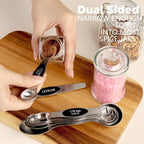 Pack of 8 Stainless Steel Magnetic Measuring Spoons Set, Dual Sided, Stackable, Adjustable Teaspoon and Tablespoon Measure Spoon with Leveler, Kitchen Gadgets Set 5