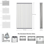 Tomorotec Roll Up Dish Drying Rack, Over The Sink Dish Drying Rack, Portable Stainless Steel Rolling Rack Multipurpose Kitchen Drainer Caddy Organizer Storage Shelf Holder, Gray