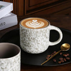MONITO 12 OZ Coffee Mugs Set of 4, Ceramic Coffee Mugs,Modern Coffee Mugs Set with handle for Tea/Latte/Cappuccino/Milk/Cocoa. (Beige-brown, 4 Count（Pack of 1）)