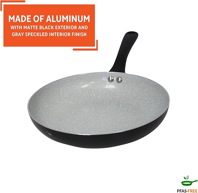 IMUSA 9.5" Premier Ceramic Nonstick Fry Pan with Cool Touch Handle, Matte Black