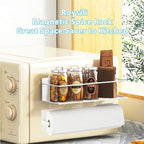 Magnetic Spice Rack For Refrigerator, Space Saving Magnetic Shelf For Fridge White 4 Pack