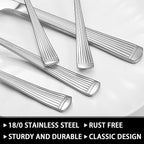 49-Piece Silverware Set with Organizer, Food-Grade Stainless Steel Flatware for 8, Cutlery Utensil Sets with Steak Knives, Rust-proof, Mirror Polished, Dishwasher Safe, Silver Roman Column