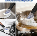 CELOX Dish Brush with Soap Dispenser, Heavy Duty Dish Brush for Cleaning Kitchen