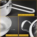 Wodillo 6Pcs Pots and Pans Set, Stainless Steel Pot Set, Nonstick Kitchen Cookware Set, Induction Pots Set with Stay-Cool Handle, Works with Electric and Gas Cooktops, Dishwasher Safe