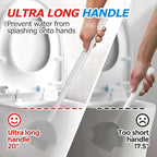 FORASTO 3Pack Toilet Brush and Plunger Set, Extended Handle Plunger,Toilet Bowl Brush Plunger Set,Bathroom Cleaning Tools,Toilet Brush Plunger Combo,Cleaning Brush,Cleaning Supplies(20inch)
