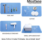 MicoYang Silicone Dish Drying Mat for Multiple Usage,Easy clean,Eco-friendly,Heat-resistant Silicone Mat for Kitchen Counter or Sink,Refrigerator or Drawer Liner Lichen BlueL 4XL 32 inches x 18 inches