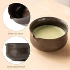 Matcha Whisk Set, Matcha Bowl with Spout and Coaster, Matcha Whisk and Holder, Sifter, Scoop, Spoon, Cleaning Brush - 10 Pcs Complete Ceramic Matcha Kit