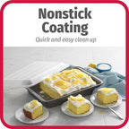 GoodCook Set of 2 Nonstick Steel 13" x 9" Cake Baking Pans with Covers,Gray,(Pack of 6)