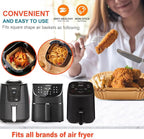 Air Fryer Liners Disposable 9 Inch, 9 inch Air Fryer Liners 125 Pcs Large Square Air Fryer Paper Liners for 5QT 6qt 8QT Air Fryer, Non-stick Parchment Paper for Frying, Baking