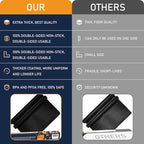 Oven Liners for Bottom of Oven - 2 Pack Best Rounded Corners Non-Stick Teflon Oven Liners Mat for the bottom of Convection, Electric, Gas, Toaster and Microwave Ovens 15.74"x 23.62"